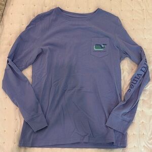 Vineyard Vines Periwinkle Long Sleeve Pocket Tee